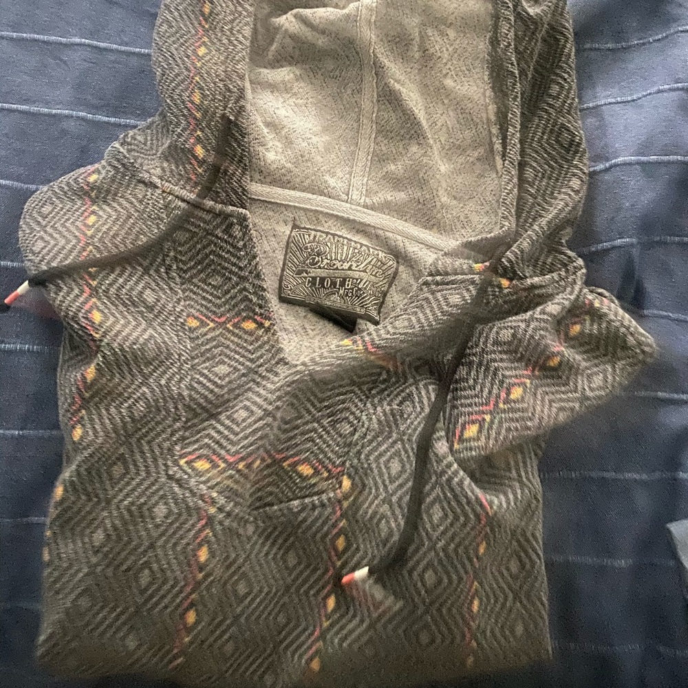 Brooklyn cloth pattern poncho hoodie